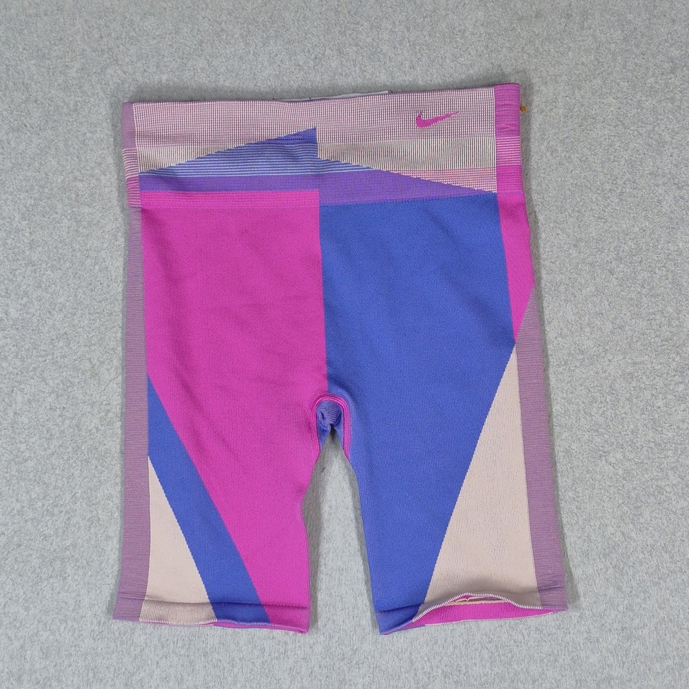 Nike Women Activewear Shorts XL Pink Icon Clash Seamless Geometric Biker Stretch